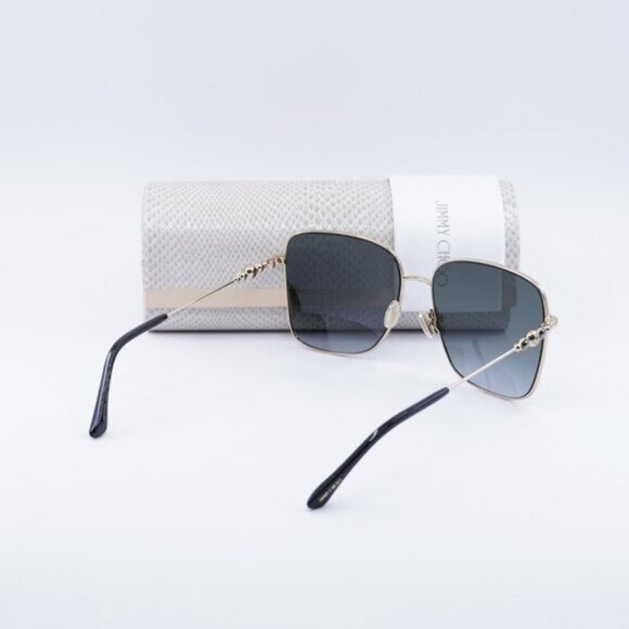 Jimmy Choo HESTER/S 02M2 9O Square Sunglasses - Black Gold/Grey Gradient main image 7